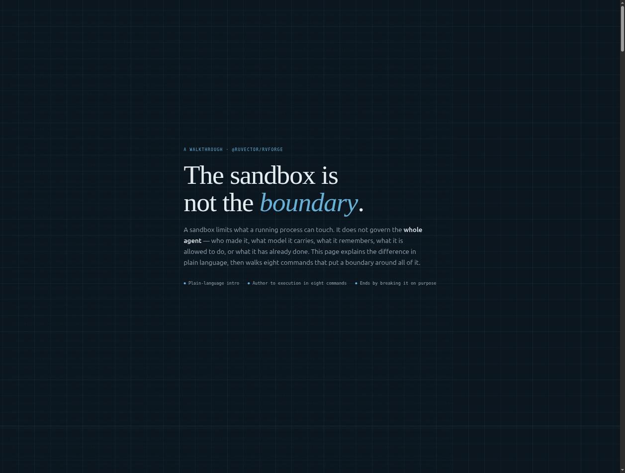 The Sandbox Is Not the Boundary — an illustrated RVForge walkthrough